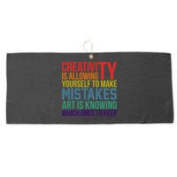 Creativity Is Allowing Yourself To Make Mistakes Art Is Knowing Which Ones Large Microfiber Waffle Golf Towel