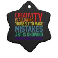 Creativity Is Allowing Yourself To Make Mistakes Art Is Knowing Which Ones Ceramic Star Ornament