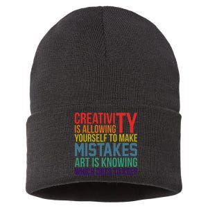 Creativity Is Allowing Yourself To Make Mistakes Art Is Knowing Which Ones Sustainable Knit Beanie