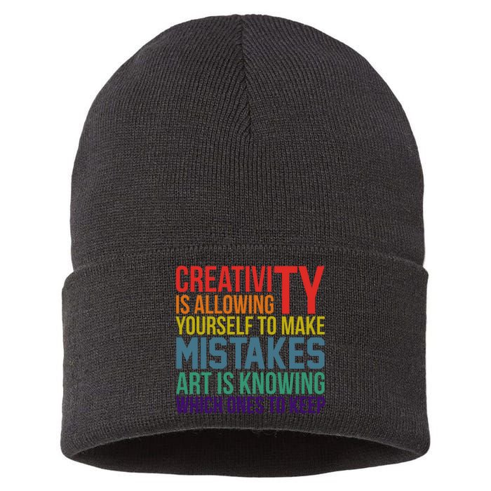 Creativity Is Allowing Yourself To Make Mistakes Art Is Knowing Which Ones Sustainable Knit Beanie