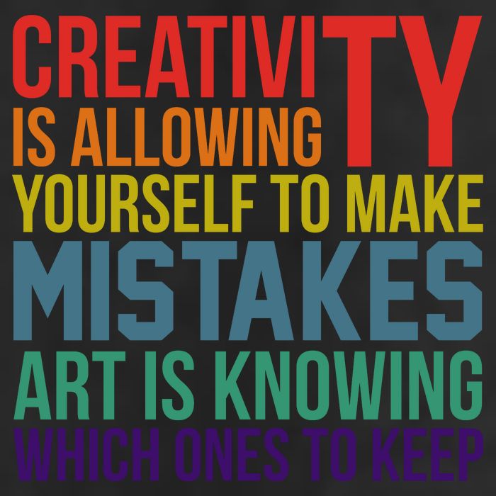 Creativity Is Allowing Yourself To Make Mistakes Art Is Knowing Which Ones 25L Jumbo Tote