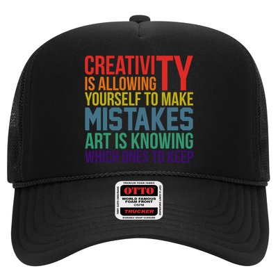 Creativity Is Allowing Yourself To Make Mistakes Art Is Knowing Which Ones Trucker Hat