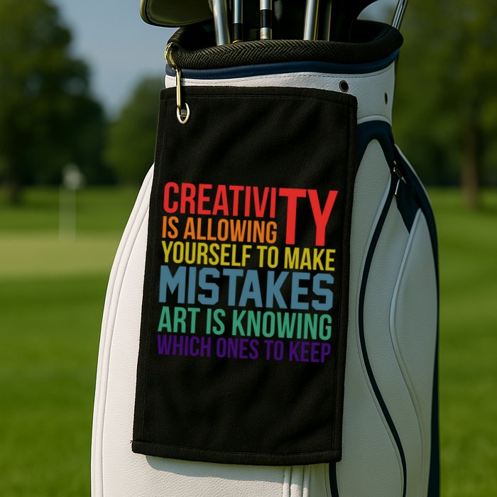 Creativity Is Allowing Yourself To Make Mistakes Art Is Knowing Which Ones Golf Towel