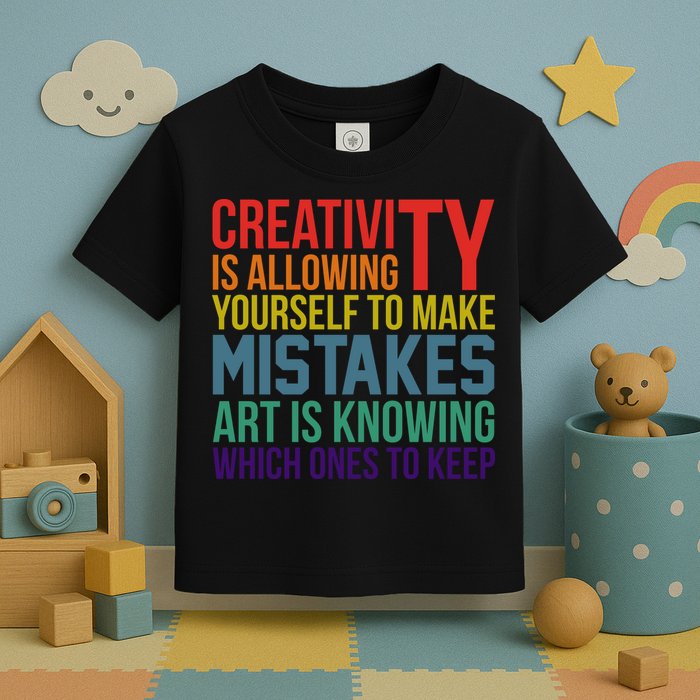 Creativity Is Allowing Yourself To Make Mistakes Art Is Knowing Which Ones Toddler T-Shirt