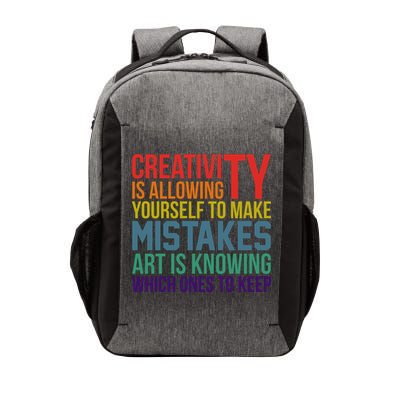 Creativity Is Allowing Yourself To Make Mistakes Art Is Knowing Which Ones Vector Backpack