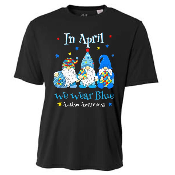 Cute In April We Wear Blue Autism Awareness Easter Day Gnome Cooling Performance Crew T-Shirt