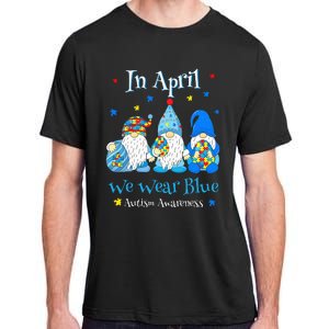 Cute In April We Wear Blue Autism Awareness Easter Day Gnome Adult ChromaSoft Performance T-Shirt