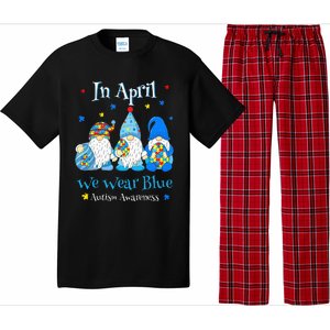 Cute In April We Wear Blue Autism Awareness Easter Day Gnome Pajama Set