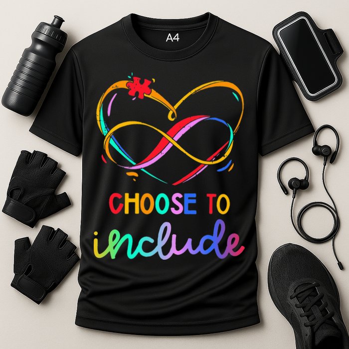 Choose Include Autism Day Teacher School Cooling Performance Crew T-Shirt