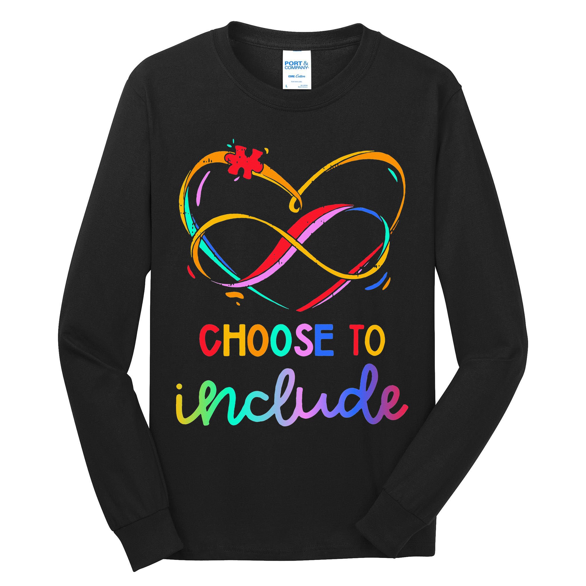 Choose Include Autism Day Teacher School Tall Long Sleeve T-Shirt