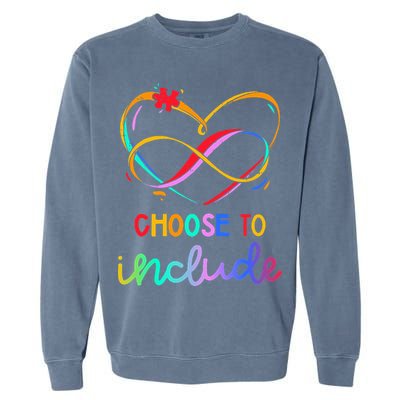 Choose Include Autism Day Teacher School Garment-Dyed Sweatshirt