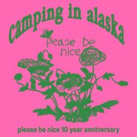 Camping In Alaska Please Be Nice 10 Year Anniversary Stripe Pom Pom Beanie