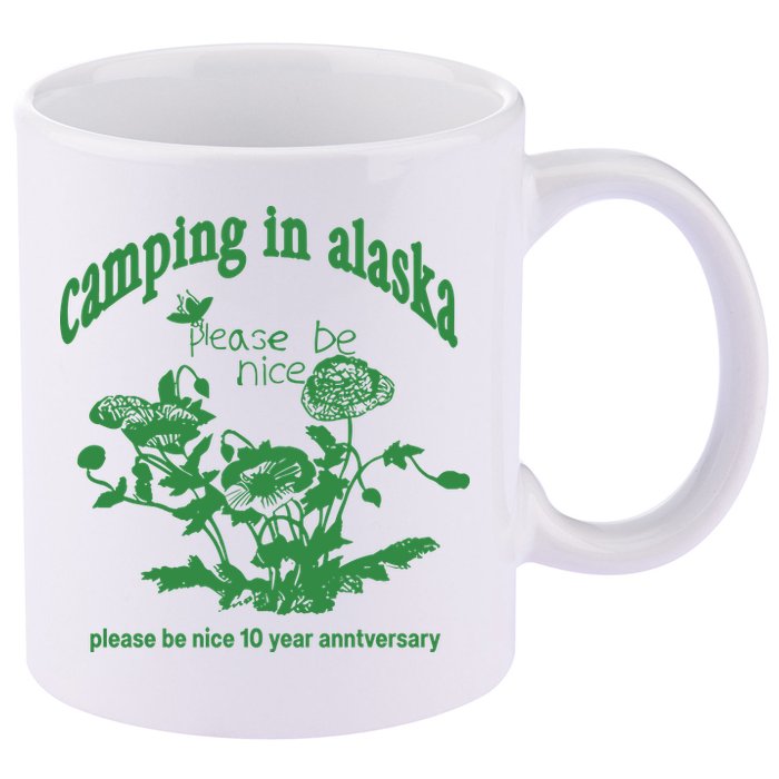 Camping In Alaska Please Be Nice 10 Year Anniversary 11oz C Handle Ceramic Mug