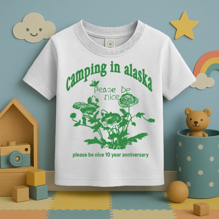 Camping In Alaska Please Be Nice 10 Year Anniversary Toddler T-Shirt