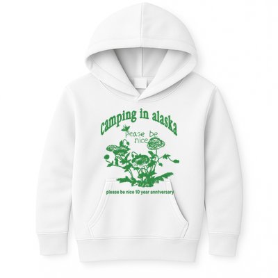 Camping In Alaska Please Be Nice 10 Year Anniversary Kids Hoodie