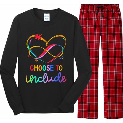 Choose Include Autism Day Teacher School Wo Kid Shirt Long Sleeve Pajama Set