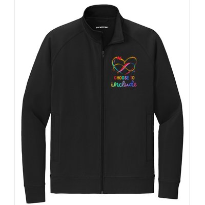 Choose Include Autism Day Teacher School Wo Kid Shirt Stretch Full-Zip Cadet Jacket