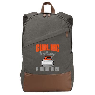 Curling Is Always A Good Idea Curling Great Gift Cotton Canvas Backpack