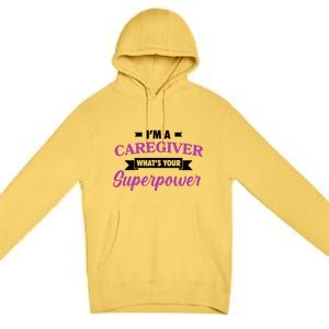 Caregiving Im A Caregiver Whats Your Superpower Nursing Gift Premium Pullover Hoodie