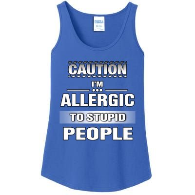 Caution! Im Allergic To Stupid People Gift Ladies Essential Tank