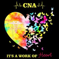 CNA Its A Work Of Heart Butterfly Nurse Cooling Performance Crew T-Shirt