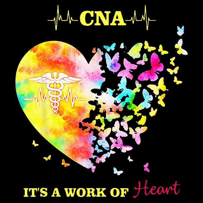 CNA Its A Work Of Heart Butterfly Nurse Cooling Performance Crew T-Shirt