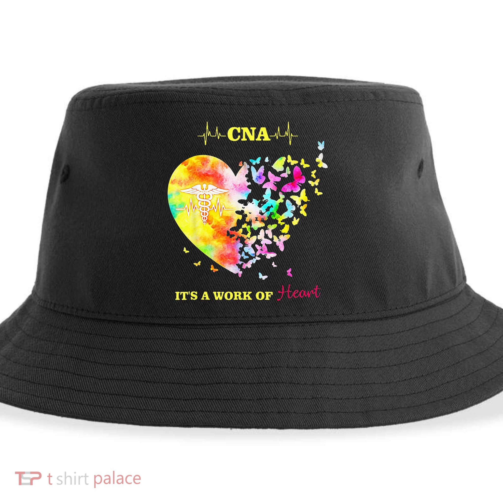 CNA Its A Work Of Heart Butterfly Nurse Sustainable Bucket Hat