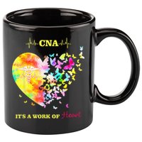 CNA Its A Work Of Heart Butterfly Nurse 11oz C Handle Ceramic Mug