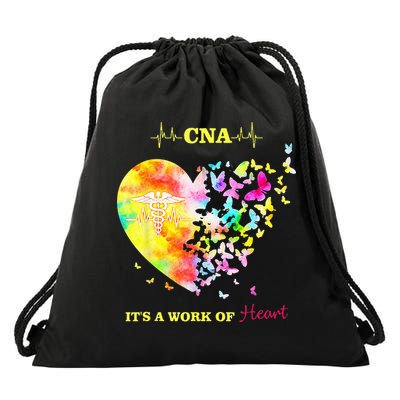 CNA Its A Work Of Heart Butterfly Nurse Drawstring Bag