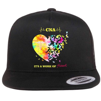 CNA Its A Work Of Heart Butterfly Nurse Flatbill Hat