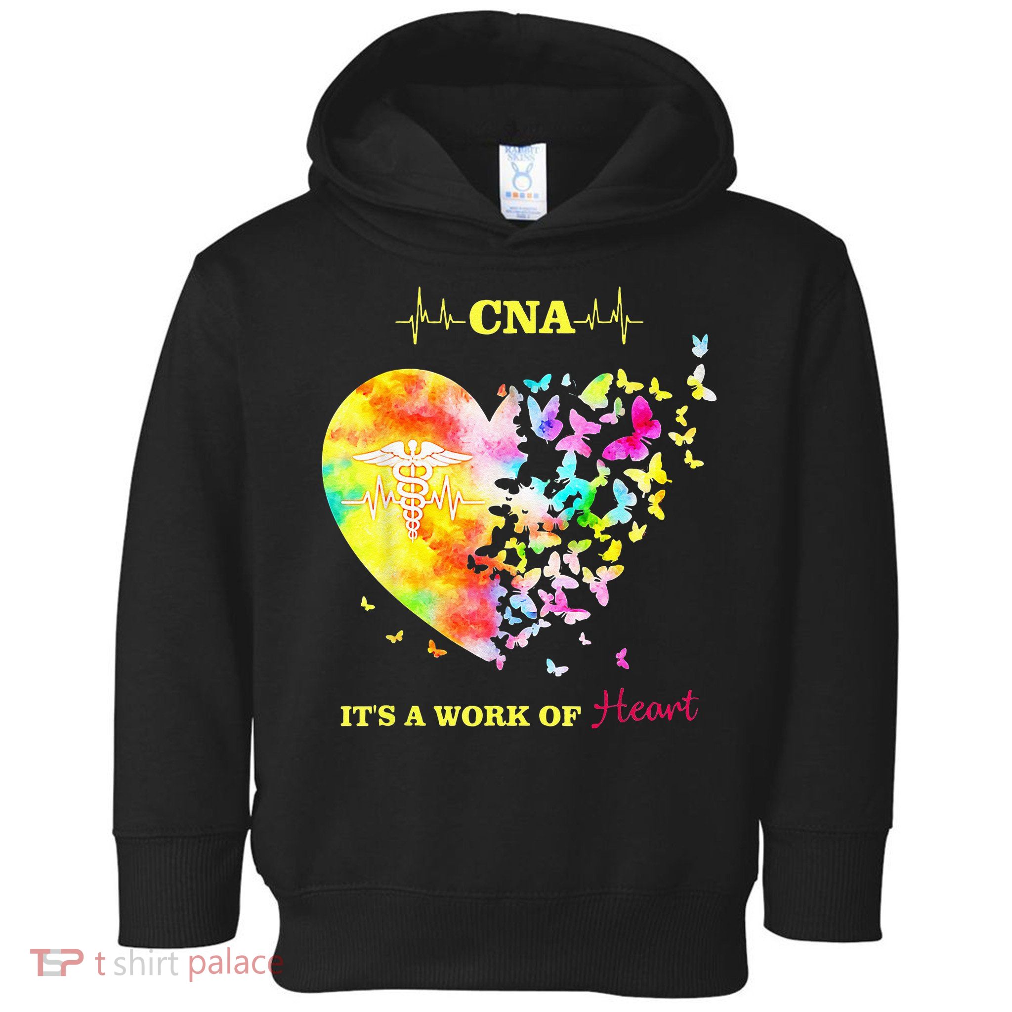 CNA Its A Work Of Heart Butterfly Nurse Toddler Hoodie