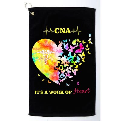 CNA Its A Work Of Heart Butterfly Nurse Golf Towel
