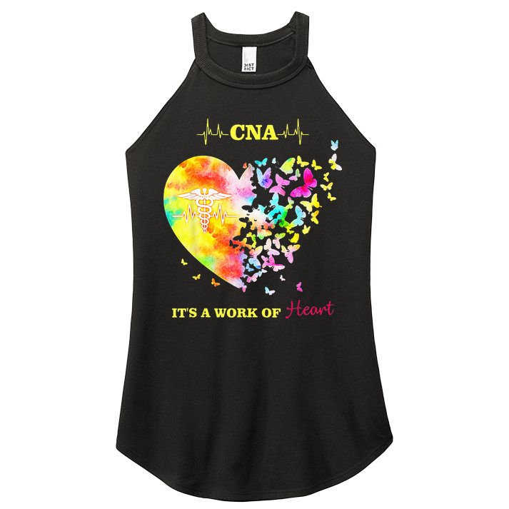 CNA Its A Work Of Heart Butterfly Nurse Women's Perfect Tri Rocker Tank