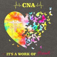 CNA Its A Work Of Heart Butterfly Nurse Cotton Canvas Backpack