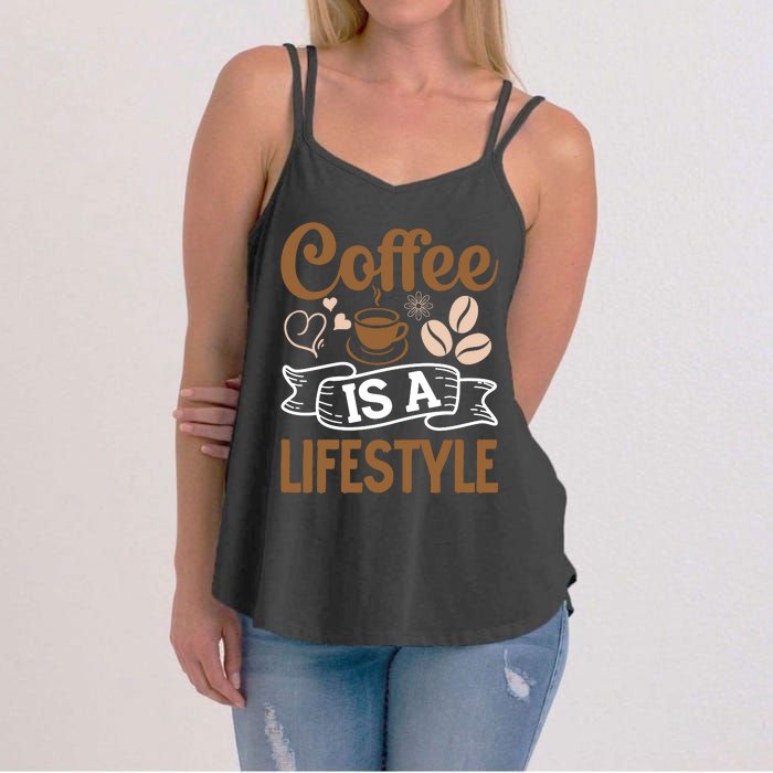 Coffee Is A Lifestyle Graphic Women's Strappy Tank