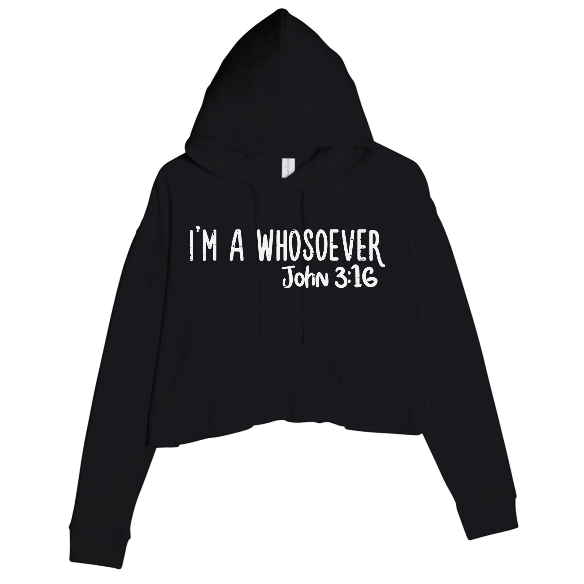 Christian I Am Whosoever John 316 God Jesus Crop Fleece Hoodie