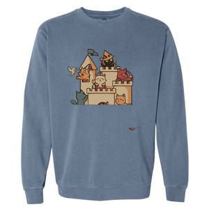 Cats In A Sandbox Summer Cat Litter Box Sand Castle Garment-Dyed Sweatshirt