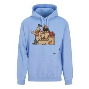 Cats In A Sandbox Summer Cat Litter Box Sand Castle Unisex Surf Hoodie