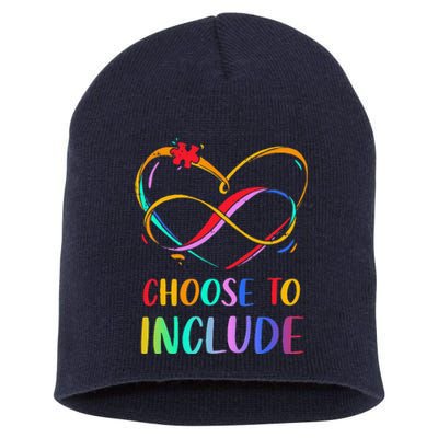 Choose Include Autism Day Teacher School Women Short Acrylic Beanie