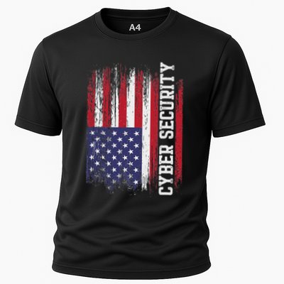 Cybersecurity It Analyst Us Flag Certified Tech Security Cooling Performance Crew T-Shirt