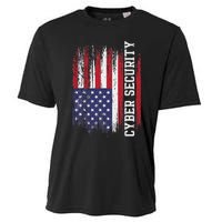 Cybersecurity It Analyst Us Flag Certified Tech Security Cooling Performance Crew T-Shirt