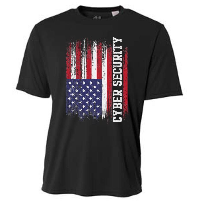 Cybersecurity It Analyst Us Flag Certified Tech Security Cooling Performance Crew T-Shirt