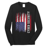 Cybersecurity It Analyst Us Flag Certified Tech Security Long Sleeve Shirt