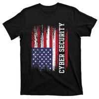 Cybersecurity It Analyst Us Flag Certified Tech Security T-Shirt