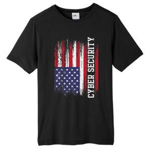 Cybersecurity It Analyst Us Flag Certified Tech Security Tall Fusion ChromaSoft Performance T-Shirt