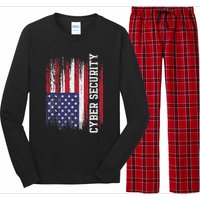 Cybersecurity It Analyst Us Flag Certified Tech Security Long Sleeve Pajama Set