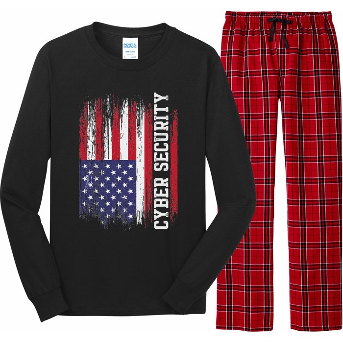 Cybersecurity It Analyst Us Flag Certified Tech Security Long Sleeve Pajama Set