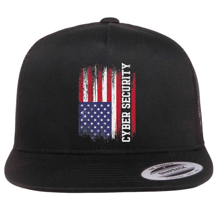 Cybersecurity It Analyst Us Flag Certified Tech Security Flat Bill Trucker Hat