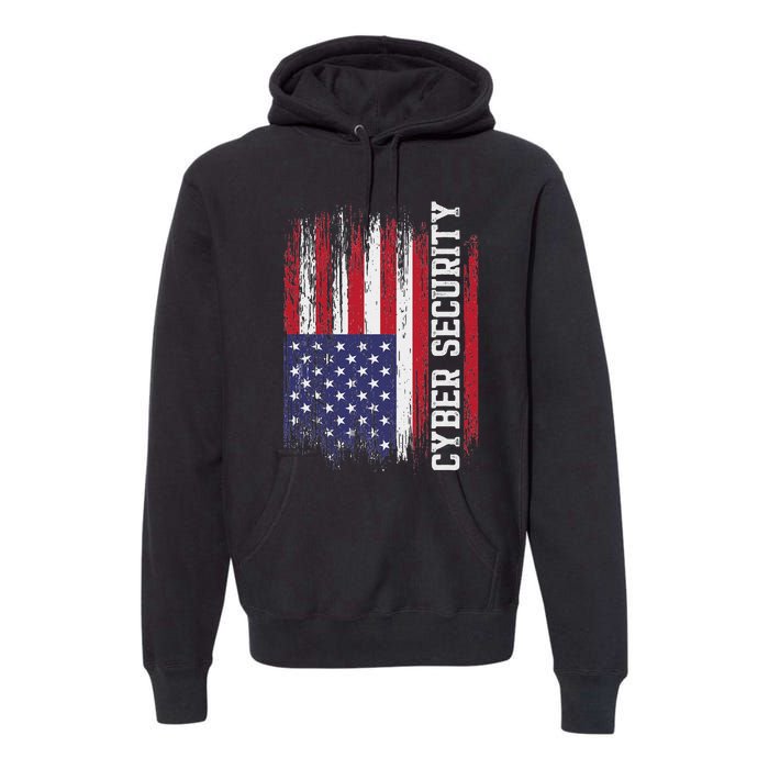 Cybersecurity It Analyst Us Flag Certified Tech Security Premium Hoodie