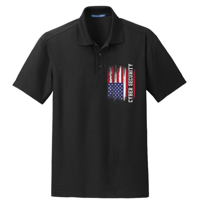 Cybersecurity It Analyst Us Flag Certified Tech Security Dry Zone Grid Polo